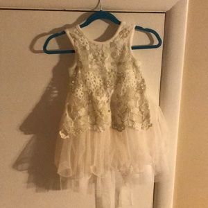 3T Creme and white lace dress